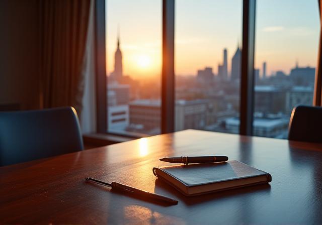 Sophisticated London meeting room with legal documents